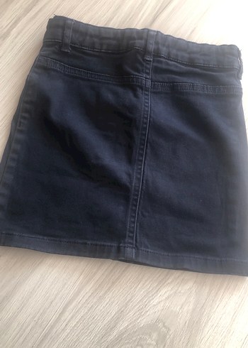 Lacivert Kız Çocuk Düğmeli Kot Etek - Görsel 2