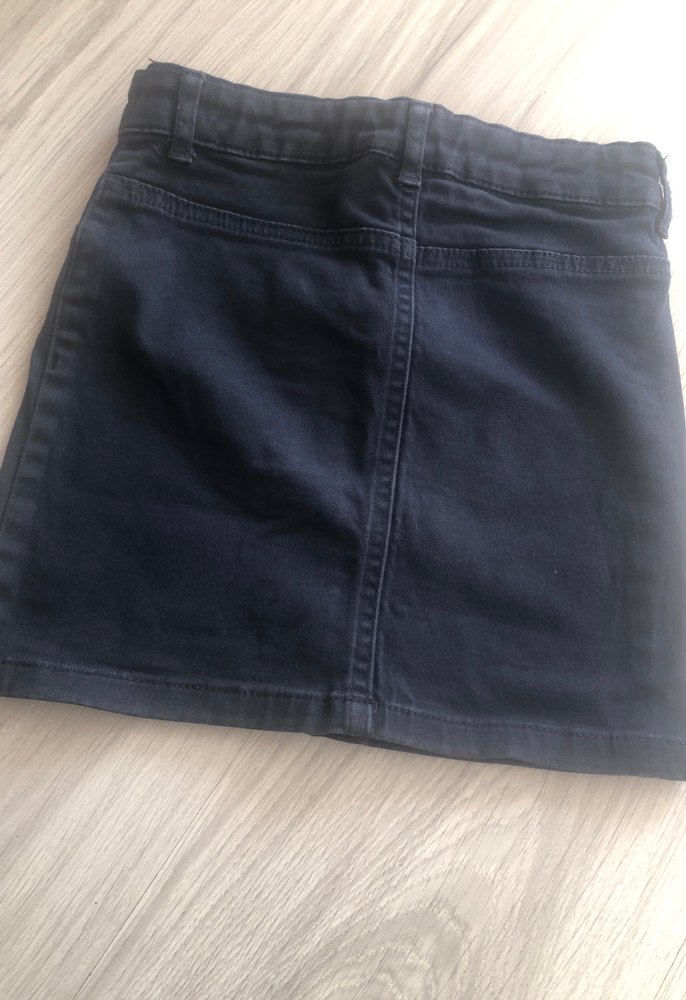 Lacivert Kız Çocuk Düğmeli Kot Etek - Görsel 2