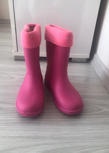 Pembe Polar Kumaşlı Kız Çocuk Botları - Görsel 2