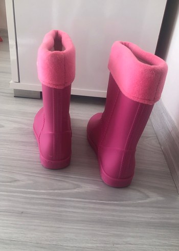 Pembe Polar Kumaşlı Kız Çocuk Botları - Görsel 3