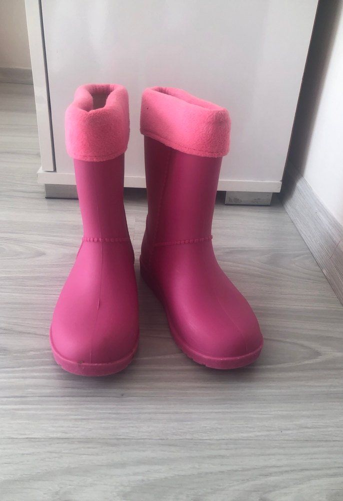 Pembe Polar Kumaşlı Kız Çocuk Botları - Görsel 2