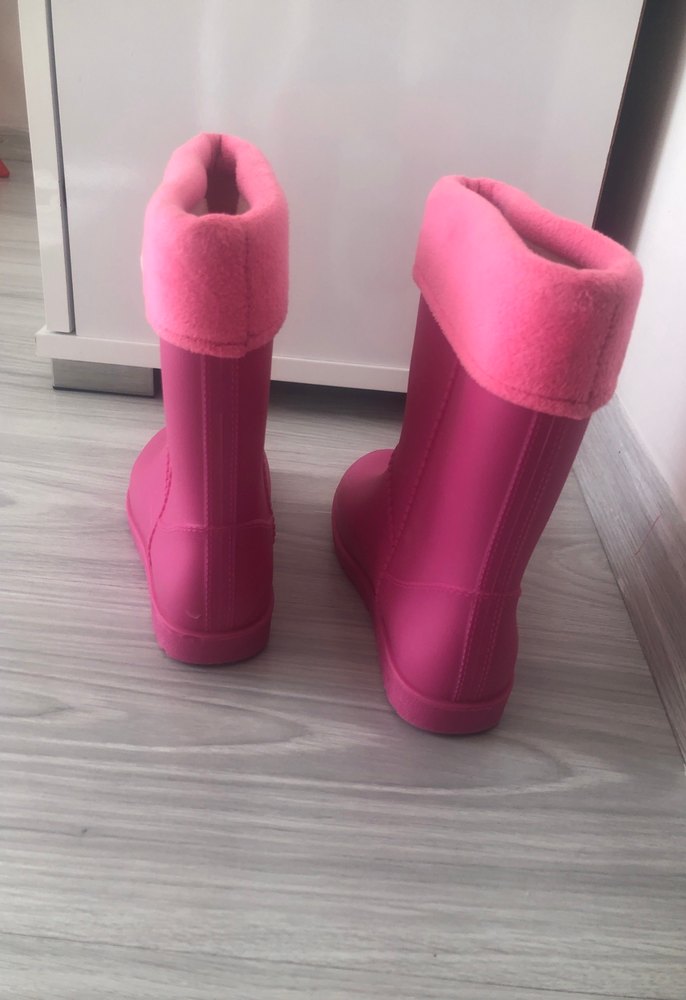 Pembe Polar Kumaşlı Kız Çocuk Botları - Görsel 3