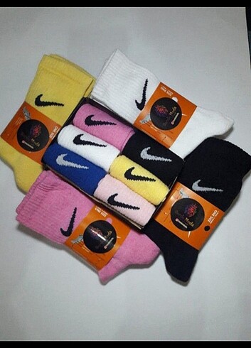 6 Çift Renkli Nike Tenis Çorapları
