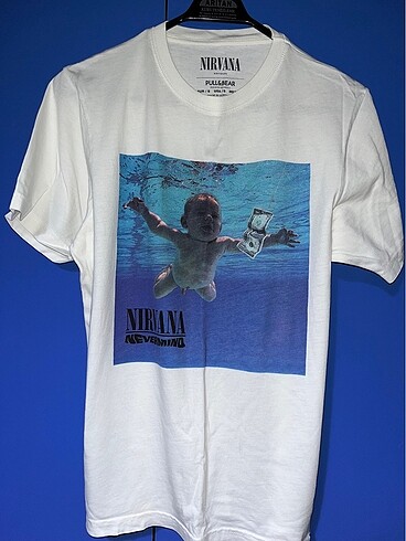 Nirvana Tişört Orijinal Pull and Bear Beyaz Small Medium Uyumlu