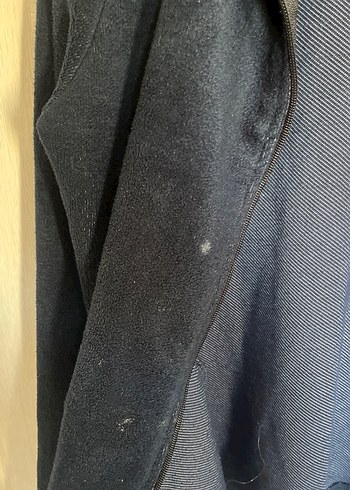 Diğer Fermuarlı Lacivert Midi peluş hırka