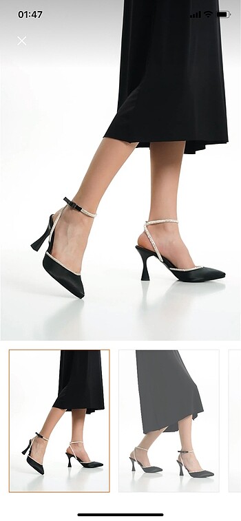 Zara Saten Taşlı Topuklu Stiletto Ayakkabı