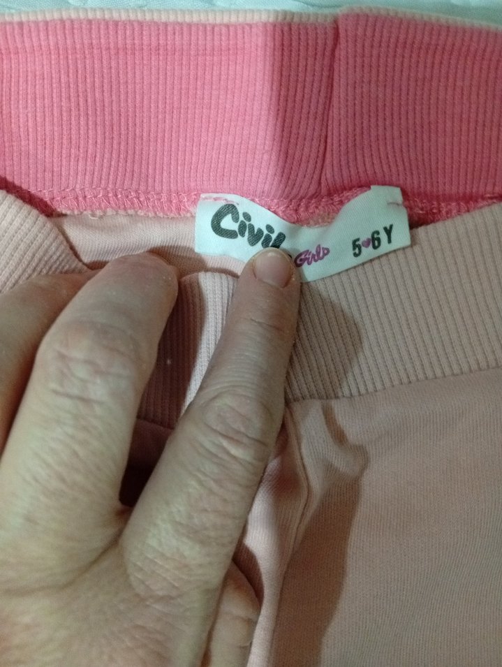 Kızlar için pudra rengi Rahat Kesim Sweatpant - Görsel 4