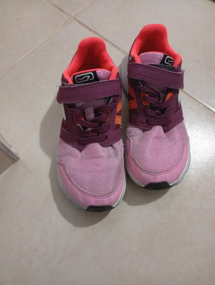 Kız Çocuk Pembe Bağcıklı Cırt Cırtlı Spor Ayakkabı - Görsel 2