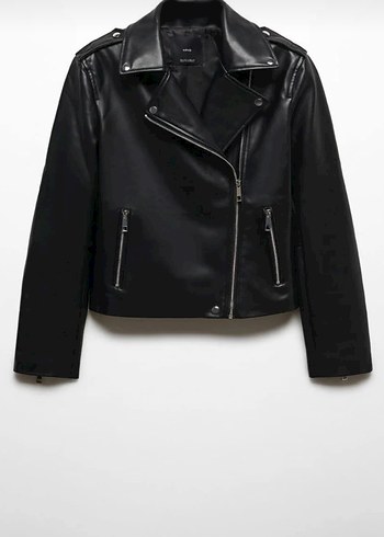 mango deri görünümlü biker ceket - Görsel 2