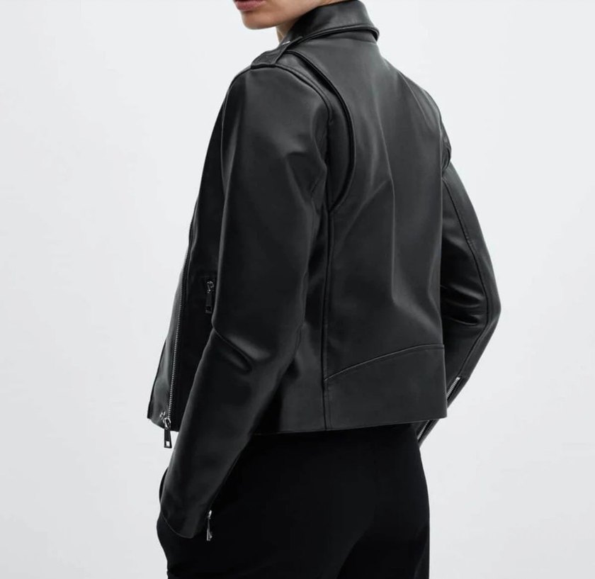 mango deri görünümlü biker ceket - Görsel 3