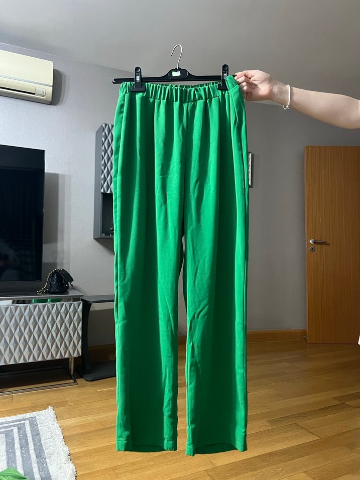 Düğmeli Yeşil Mini Kadın Gömlek takim - Görsel 2