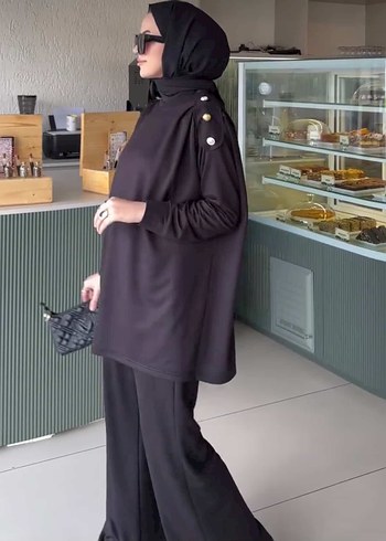 Siyah Uzun Kollu Kadın oysho Takım - Görsel 2