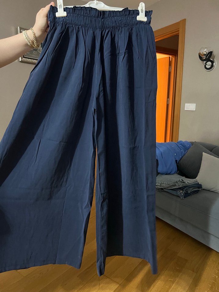 Lacivert Düğmeli Uzun Kollu Kadın Gömlek takim - Görsel 3