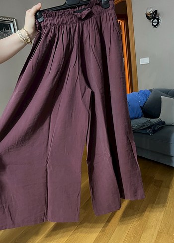 Bordo Kadın tensel kumas bol pacali ikili takim - Görsel 3