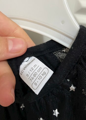 Kız Çocuk Siyah Yıldızlı Fırfırlı Elbise abiye - Görsel 2