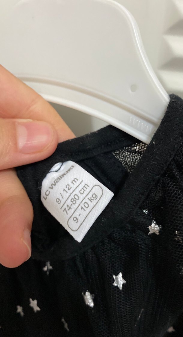 Kız Çocuk Siyah Yıldızlı Fırfırlı Elbise abiye - Görsel 2