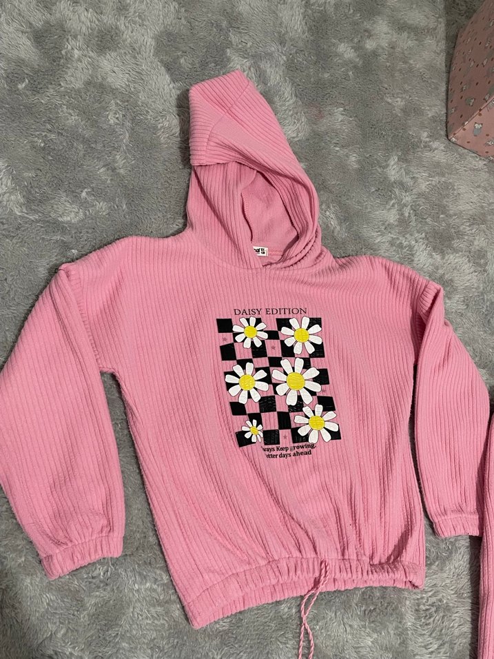 Pembe Örgü Uzun Kollu Bebek Kız Takımı - Görsel 3