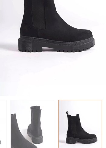 Siyah Lastikli Blok Topuklu Kadın Bot - Görsel 2