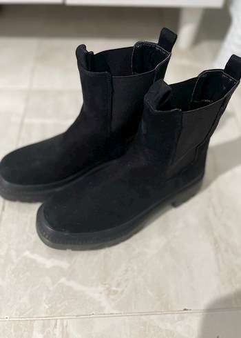 Siyah Lastikli Blok Topuklu Kadın Bot - Görsel 6