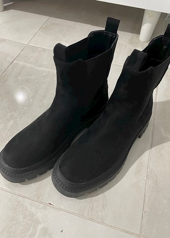 Siyah Lastikli Blok Topuklu Kadın Bot - Görsel 4