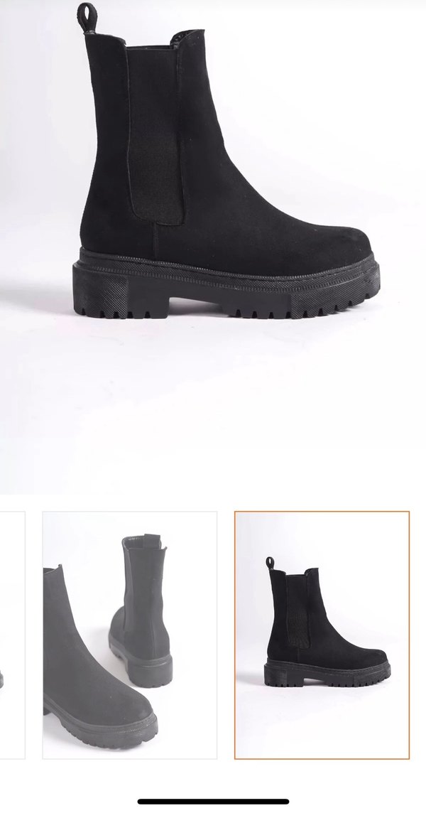 Siyah Lastikli Blok Topuklu Kadın Bot - Görsel 2