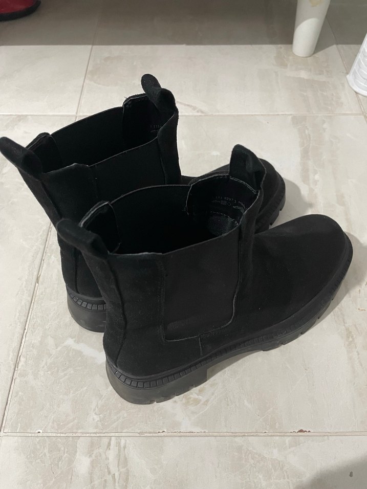 Siyah Lastikli Blok Topuklu Kadın Bot - Görsel 5