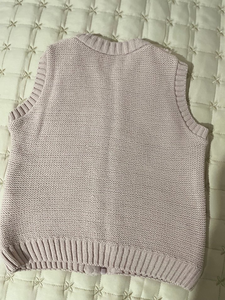 Kız Çocuk Pembe Kürklü Triko Yelek - Görsel 3