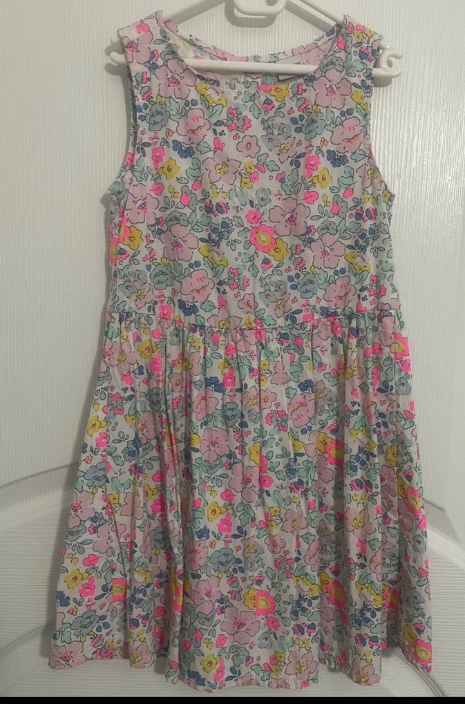 Çiçek Desenli Kolsuz Kız Çocuk Elbisesi - Görsel 5