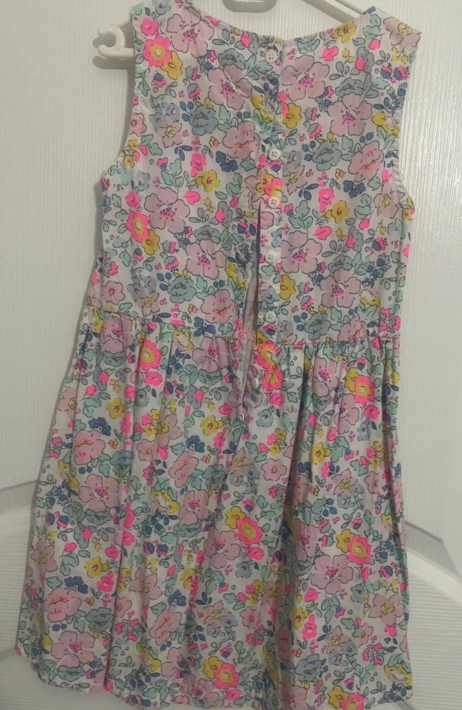 Çiçek Desenli Kolsuz Kız Çocuk Elbisesi - Görsel 2