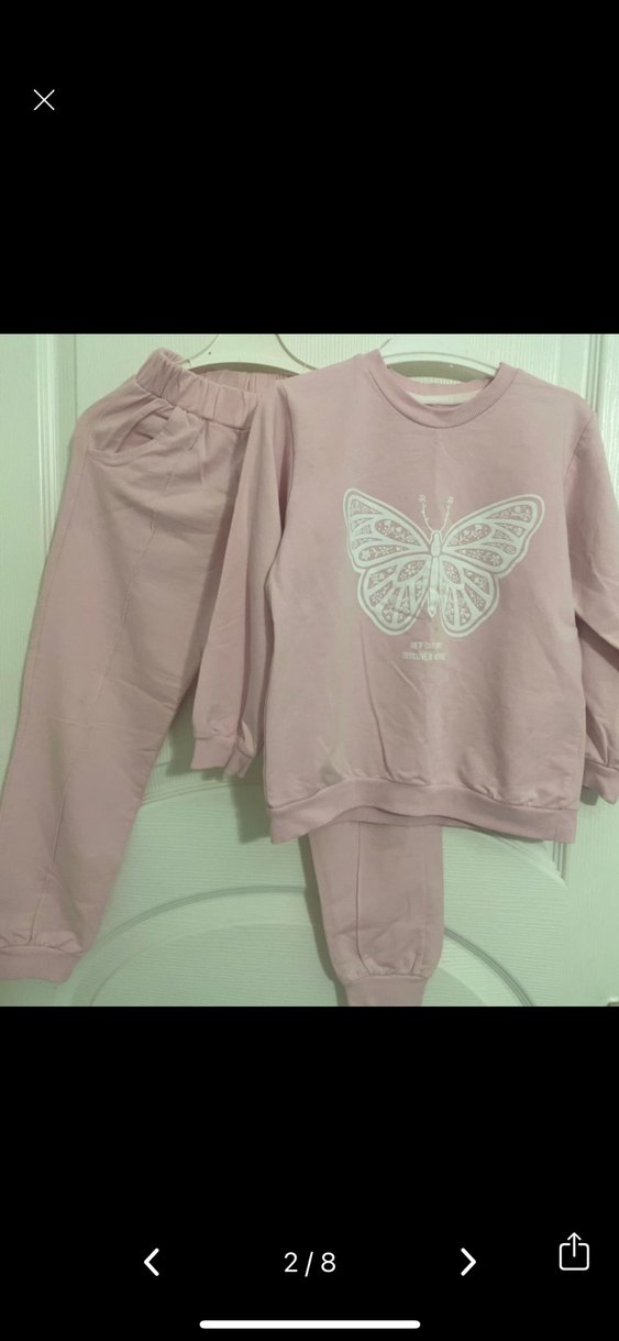 Kızlar için Dantel Detaylı Pembe Eşofman Takımı - Görsel 2