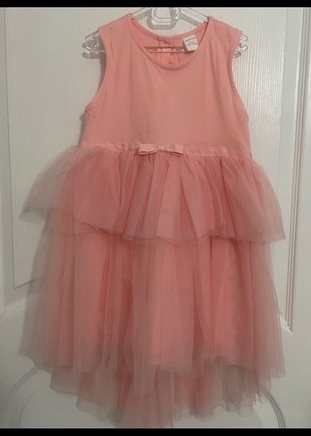 Kız Çocuk Pembe Kolsuz Fırfırlı Elbise - Görsel 3