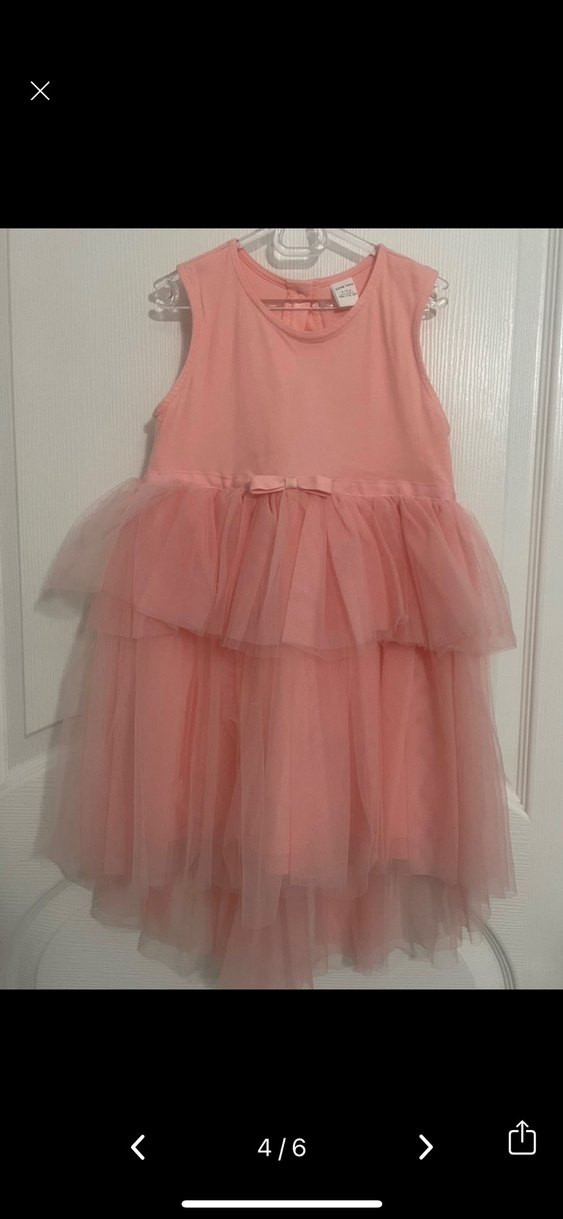 Kız Çocuk Pembe Kolsuz Fırfırlı Elbise - Görsel 3