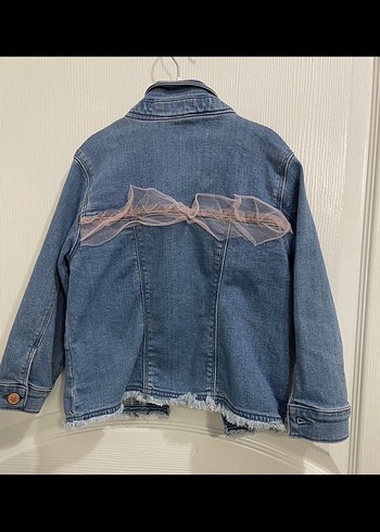 Kızlar İçin Düğmeli Mavi Denim Ceket lcw - Görsel 2