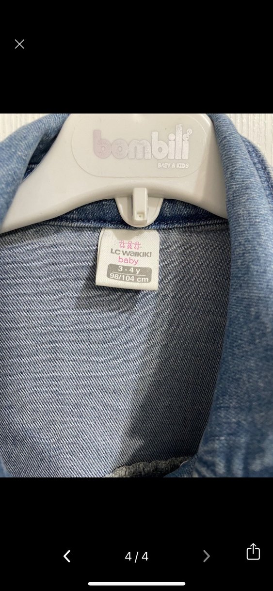 Kızlar İçin Düğmeli Mavi Denim Ceket lcw - Görsel 3