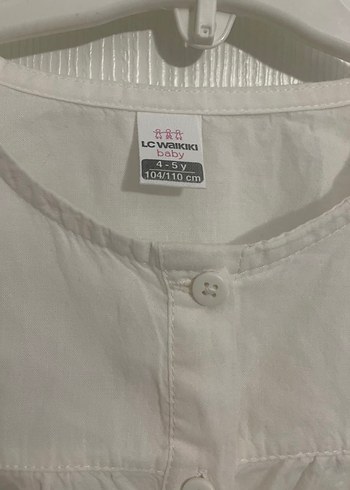 Kız Çocuk Beyaz Pamuklu Fırfırlı Gömlek - Görsel 5