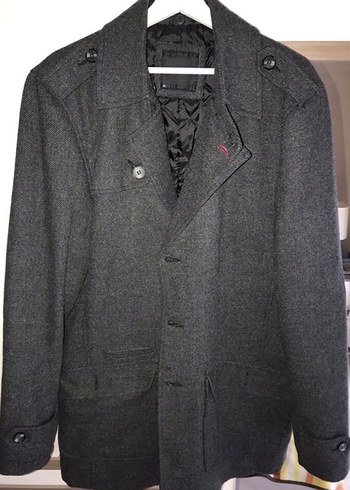 Gri Regular Fit Düğmeli Midi Erkek Kaban - Görsel 5