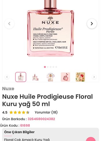 Nuxe Huile Prodigieuse Floral Kuru Yağ 50 ml