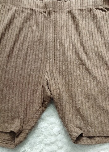 xl Beden kahverengi Renk Penti ginger tayt ve crop
