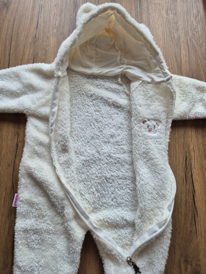 Bebek Kız Beyaz Kürklü Tulumu - Görsel 2