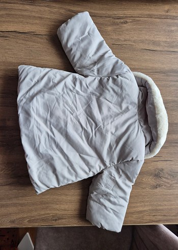 Bebek için Bej Kürklü Kışlık Mont - Görsel 4