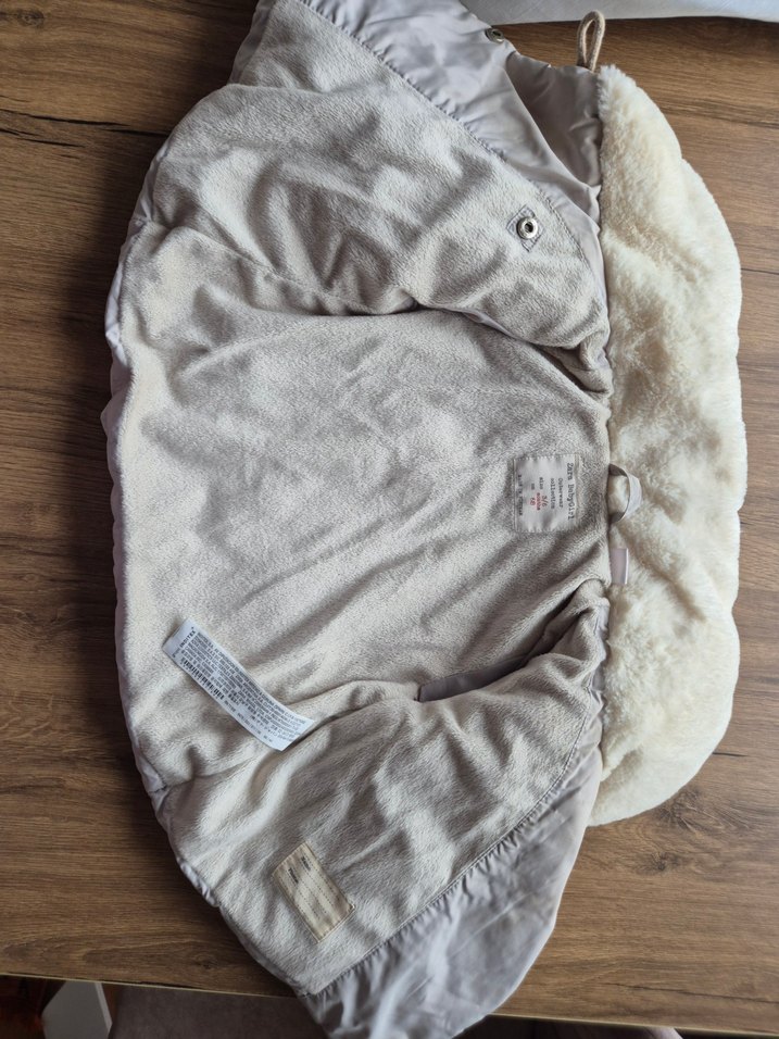 Bebek için Bej Kürklü Kışlık Mont - Görsel 5