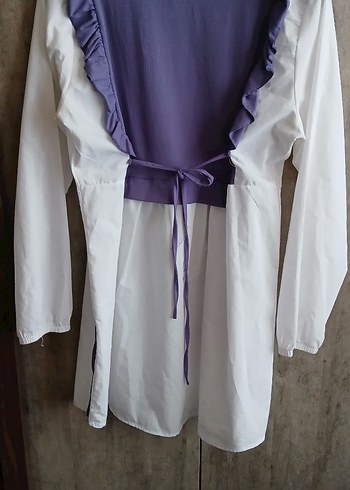 Pamuklu Mor Fırfırlı Hamile Tunik - Görsel 4