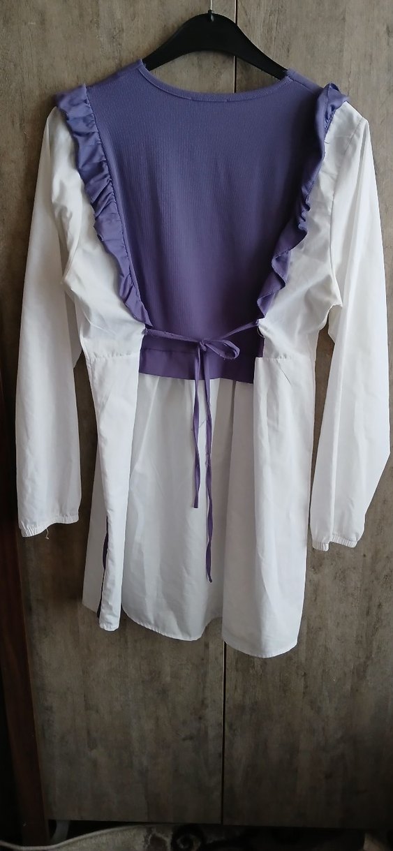 Pamuklu Mor Fırfırlı Hamile Tunik - Görsel 4