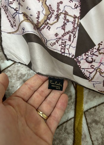 Dantel Detaylı Bej Gri Kadın eşarp - Görsel 2