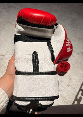 Kırmızı Deri Erkek Boks Eldiveni Velcro - Görsel 2