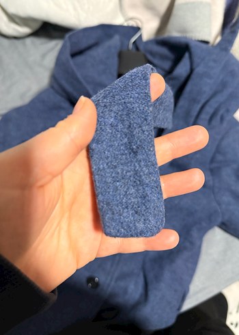 Çift Düğmeli Kapüşonlu lacivert Kaban - Görsel 5