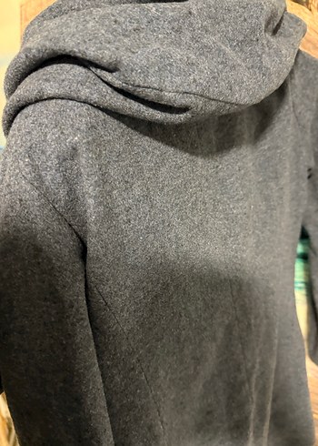 Çift Düğmeli Kapüşonlu lacivert Kaban - Görsel 3