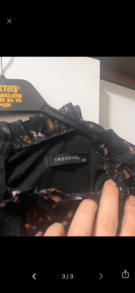 Uzun Kollu Volanlı Elbise - Görsel 3