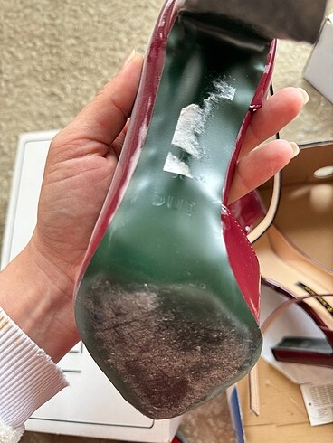 38 Beden bordo Renk Topuklu bilekten bağlamalı ayakkabı