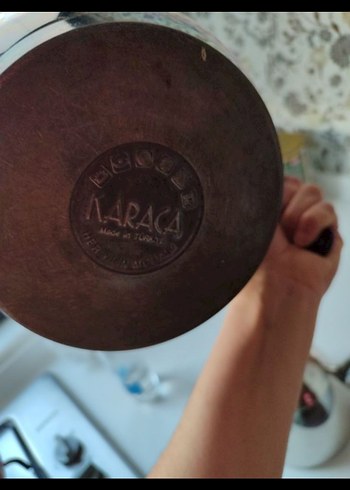 Beden Parlak Bordo Saplı Çelik Çaydanlık